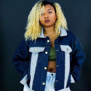 Two-toned denim jacket